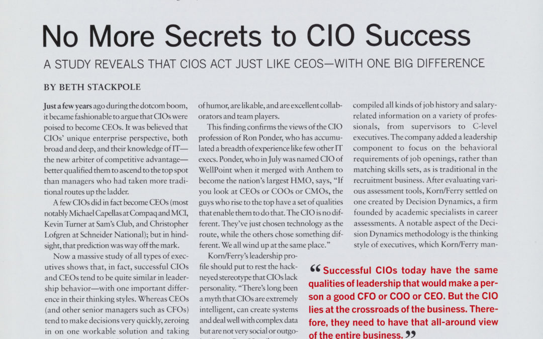 CIO Aug 2004